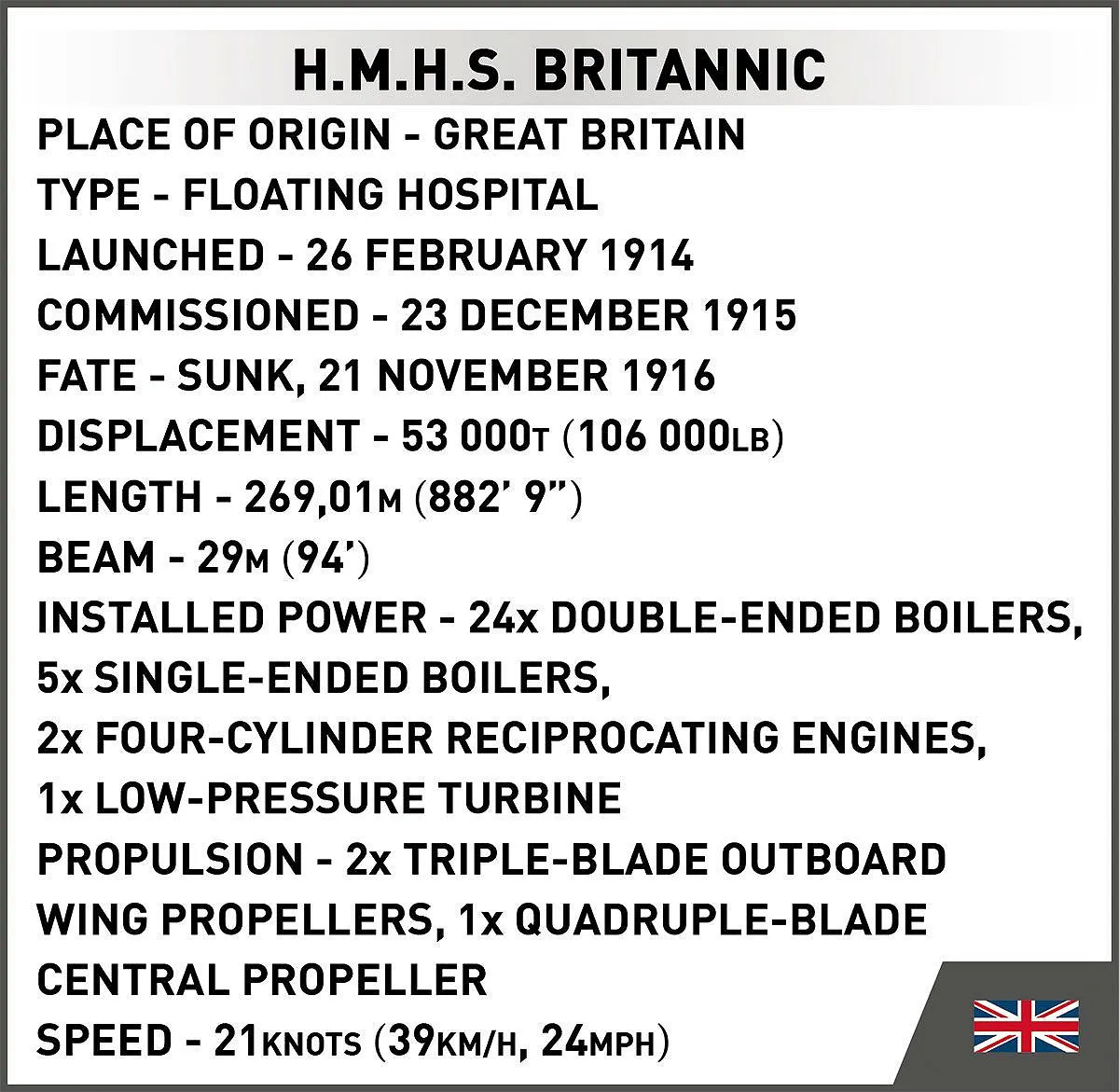 COBI 1681 H.M.H.S. Britannic