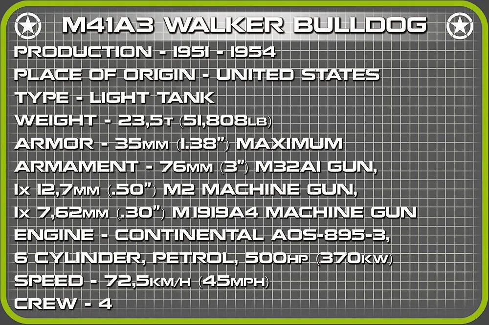 COBI 2237 M41A3 Walker Bulldog Limited Edition