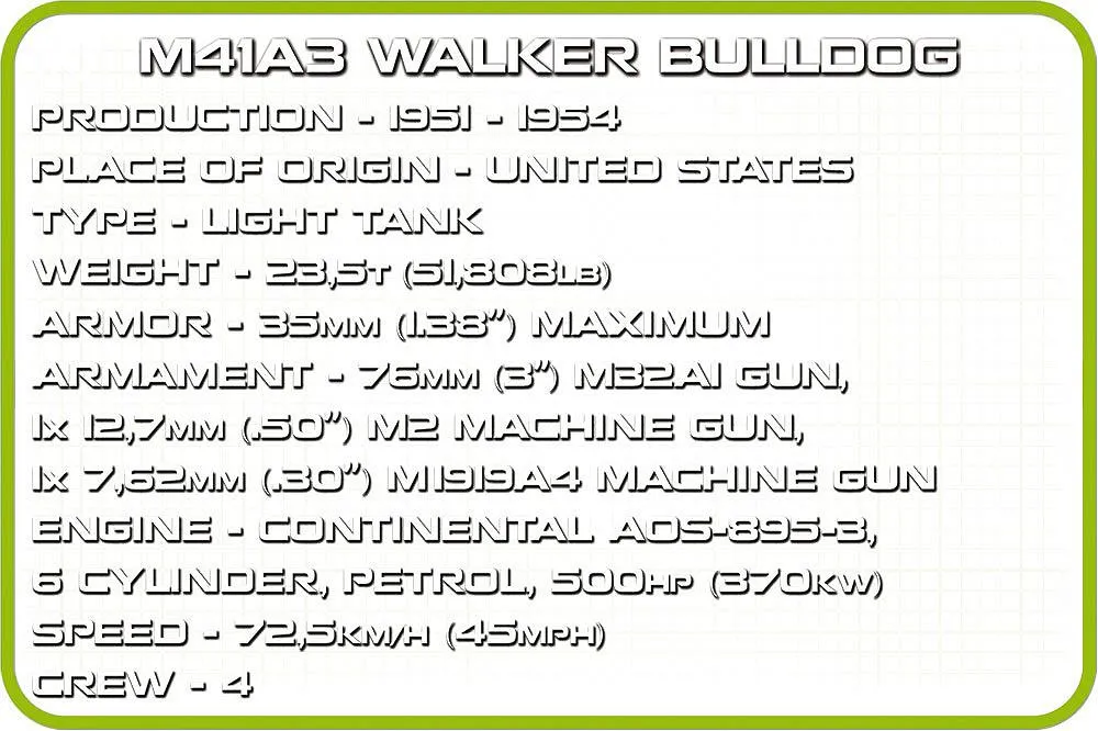 COBI 2239 M41A3 Walker Bulldog
