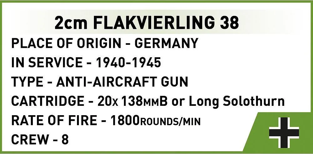 COBI 2274 Sd.Kfz. 7/1 – 2cm Flakvierling 38 - Executive Edition
