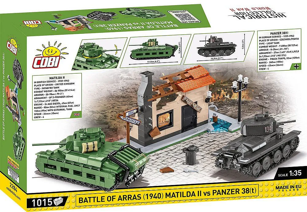 COBI 2284 Battle of Arras 1940 Matilda II vs Panzer 38(t)