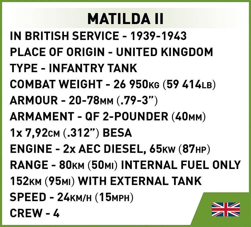 COBI 2284 Battle of Arras 1940 Matilda II vs Panzer 38(t)