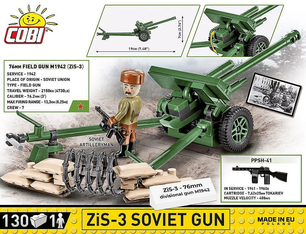 COBI 2293 ZiS-3 76 mm divisioneel kanon M1942