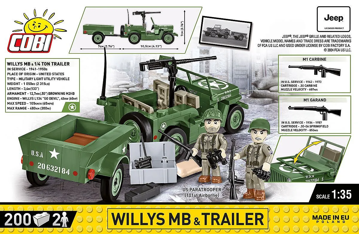 COBI 2297 Willys MB & Anhänger