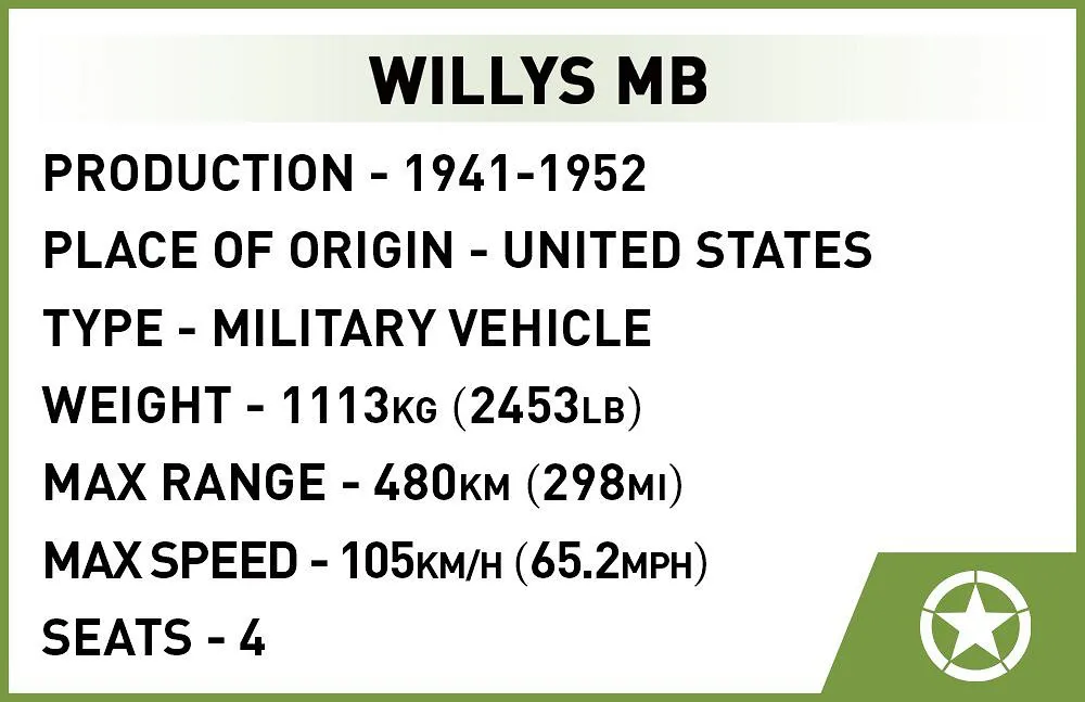 COBI 2399 Willys MB 1/4 Ton 4x4