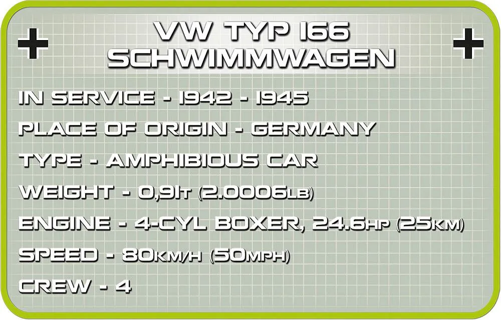 COBI 2403 VW Typ 166 Schwimmwagen