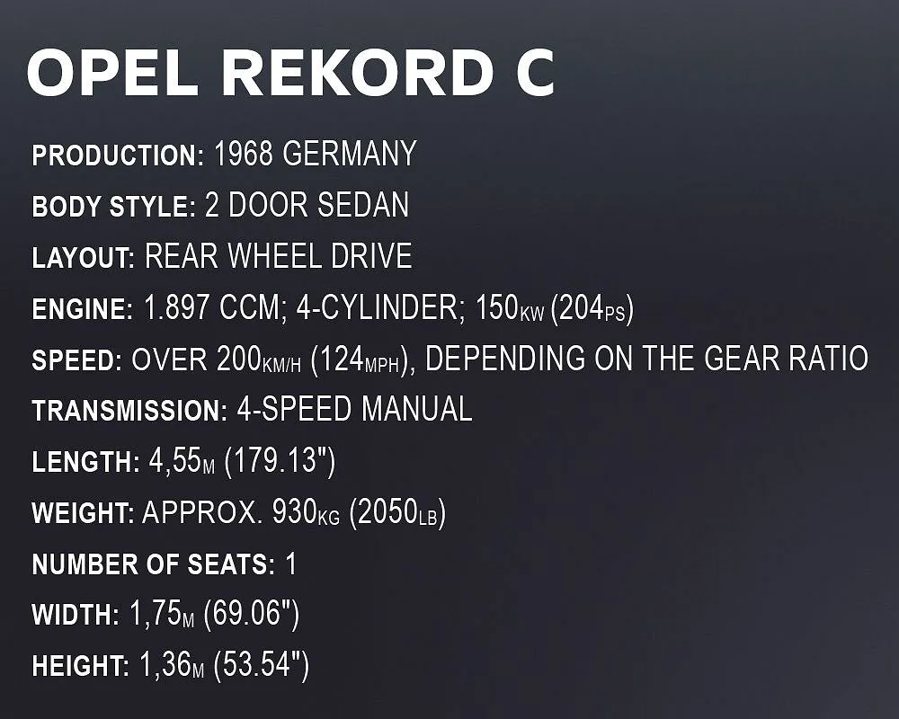 COBI 24333 Opel Rekord C Zwarte Weduwe