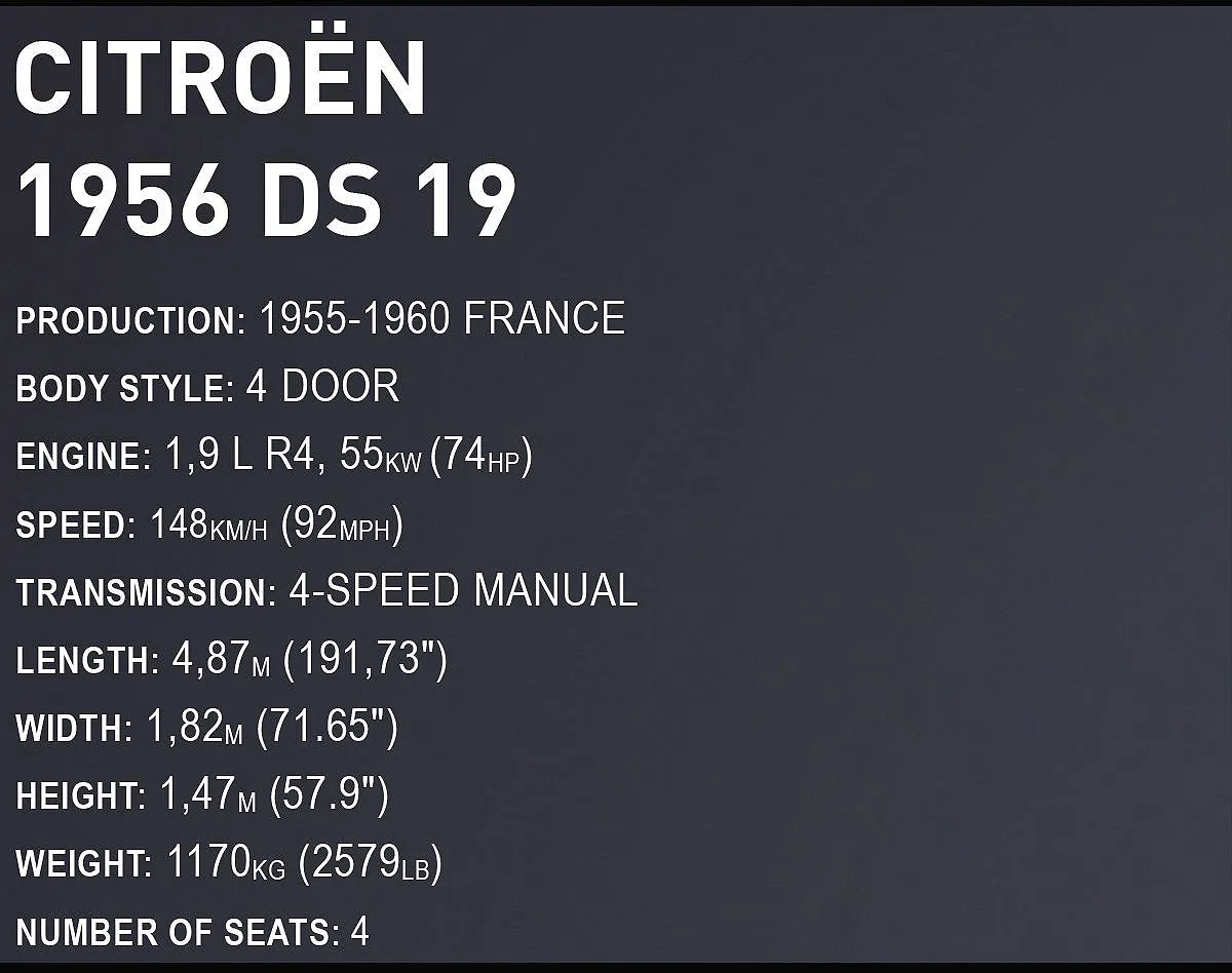 COBI 24347 Citroen DS 19 1956
