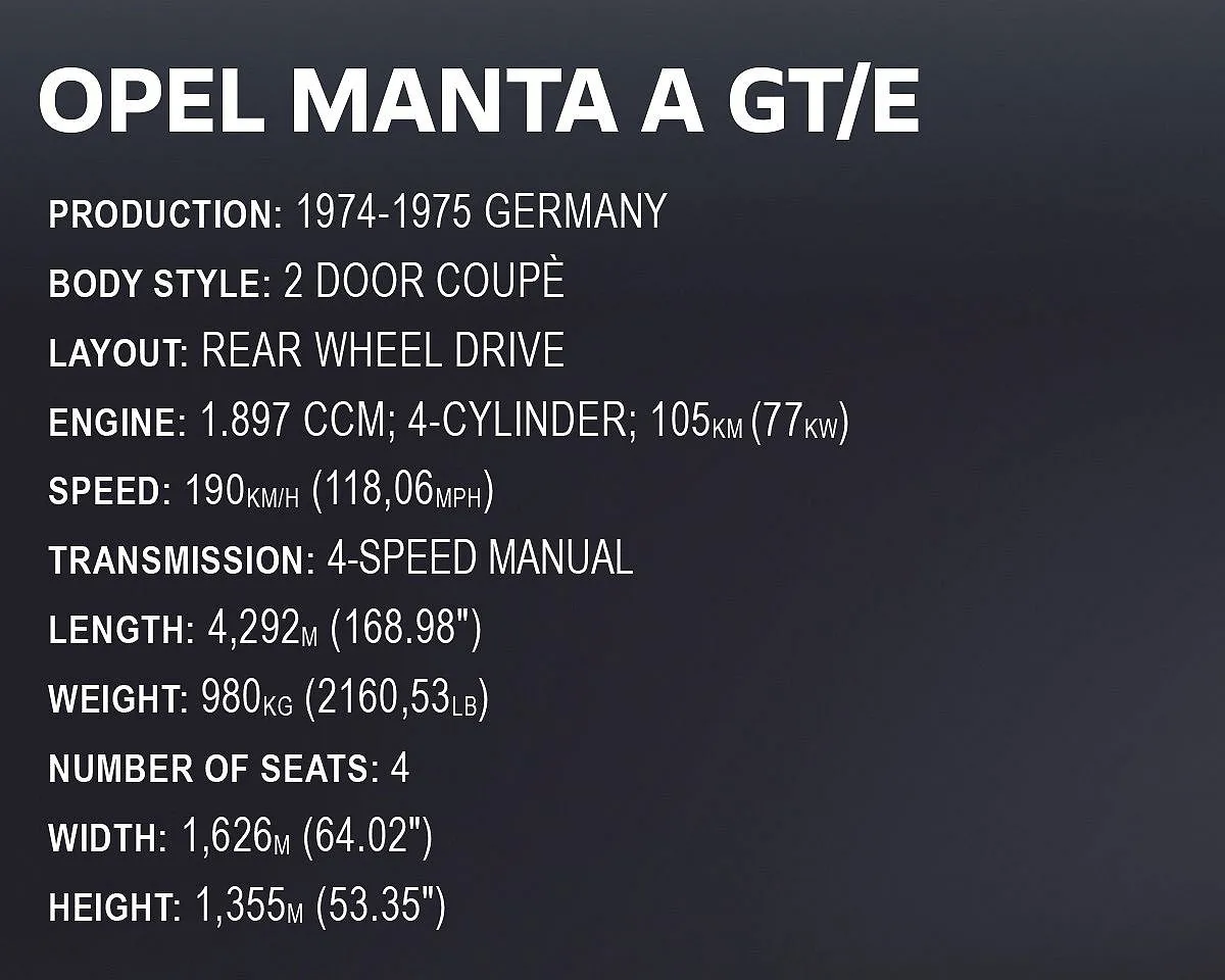 COBI 24349 Opel Manta A GT/E 1974