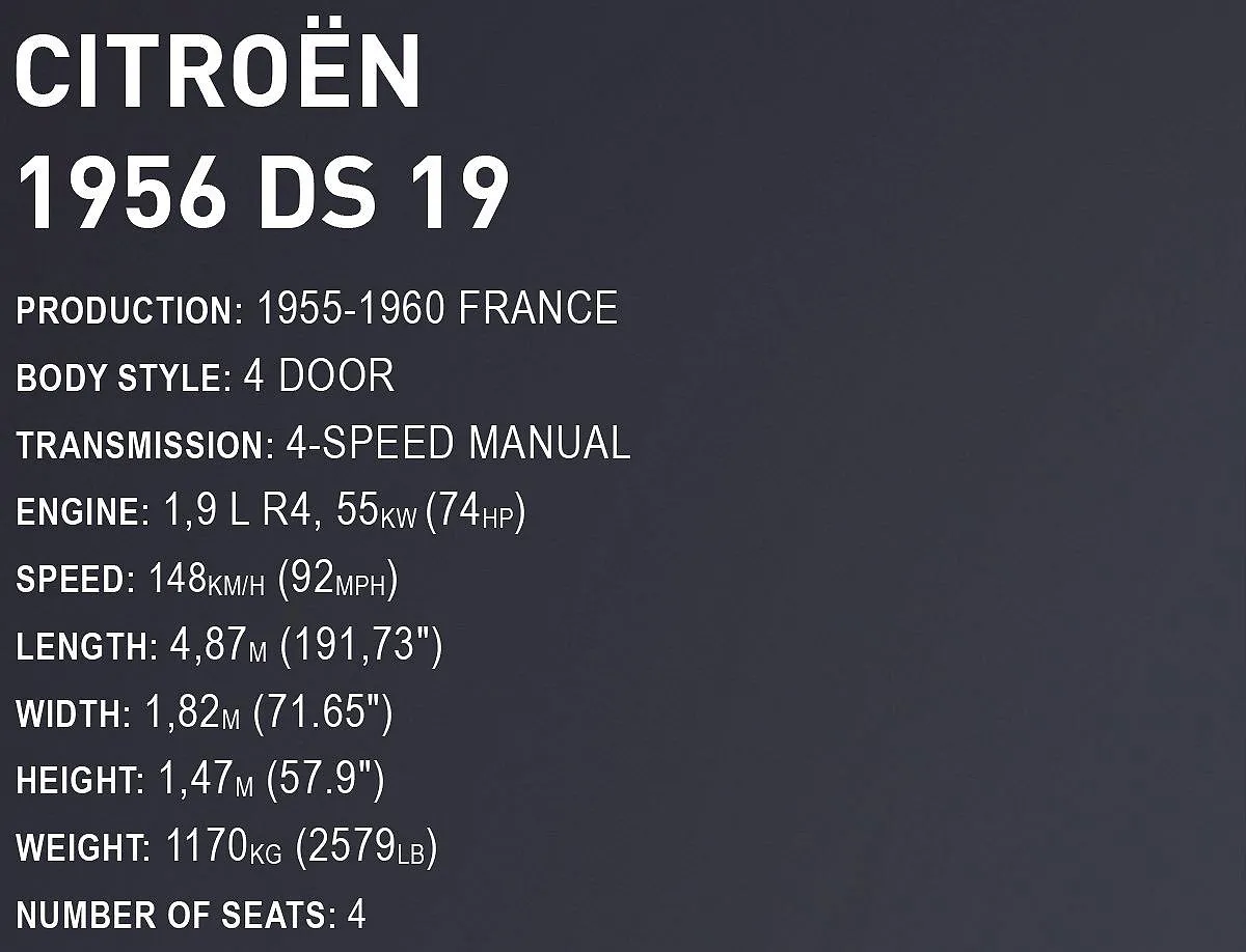 COBI 24350 Citroen DS 19 1956 - Executive Edition