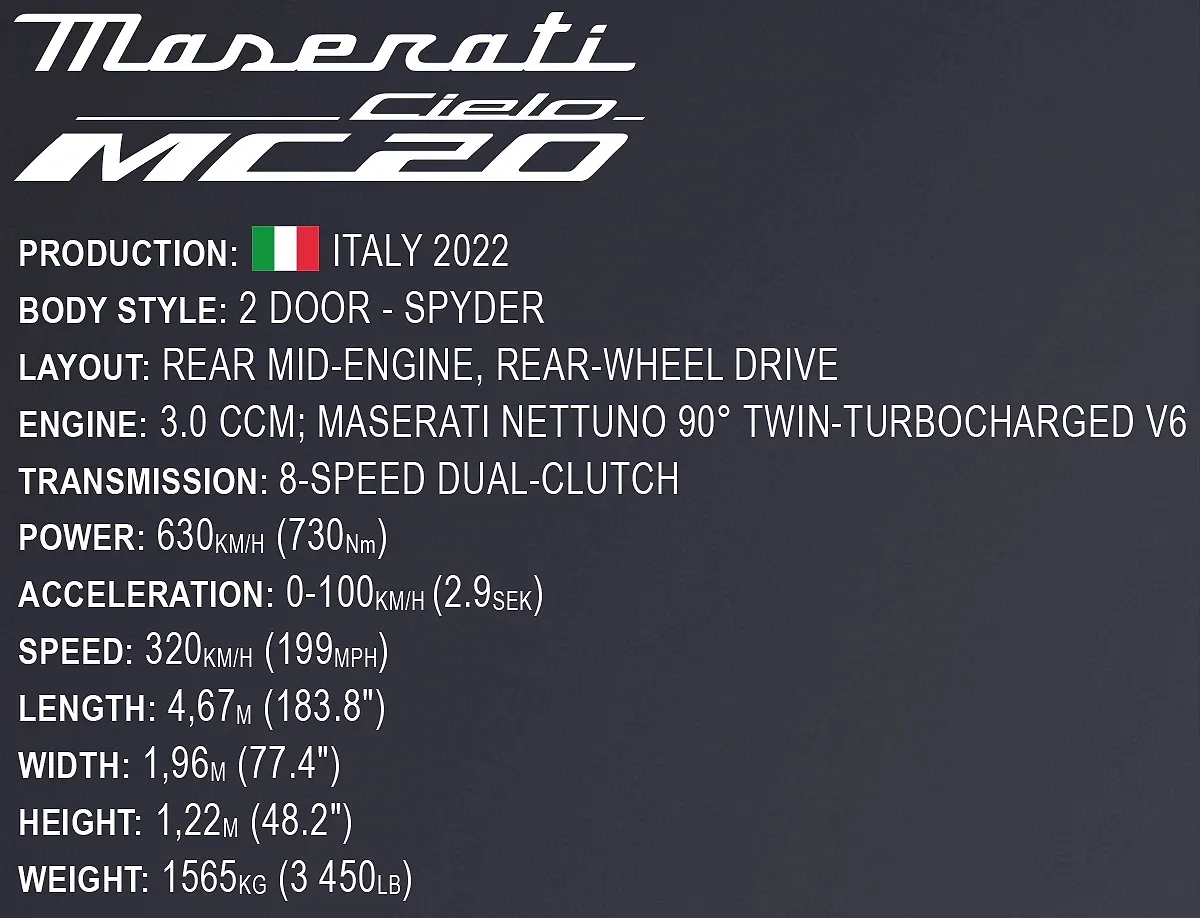 COBI 24352 Maserati MC20 Cielo