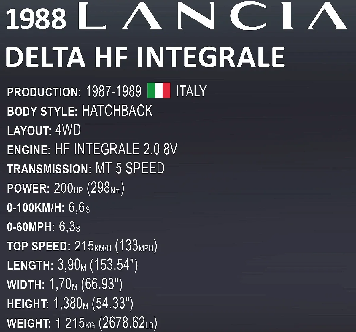 COBI 24357 Lancia Delta HF Integrale