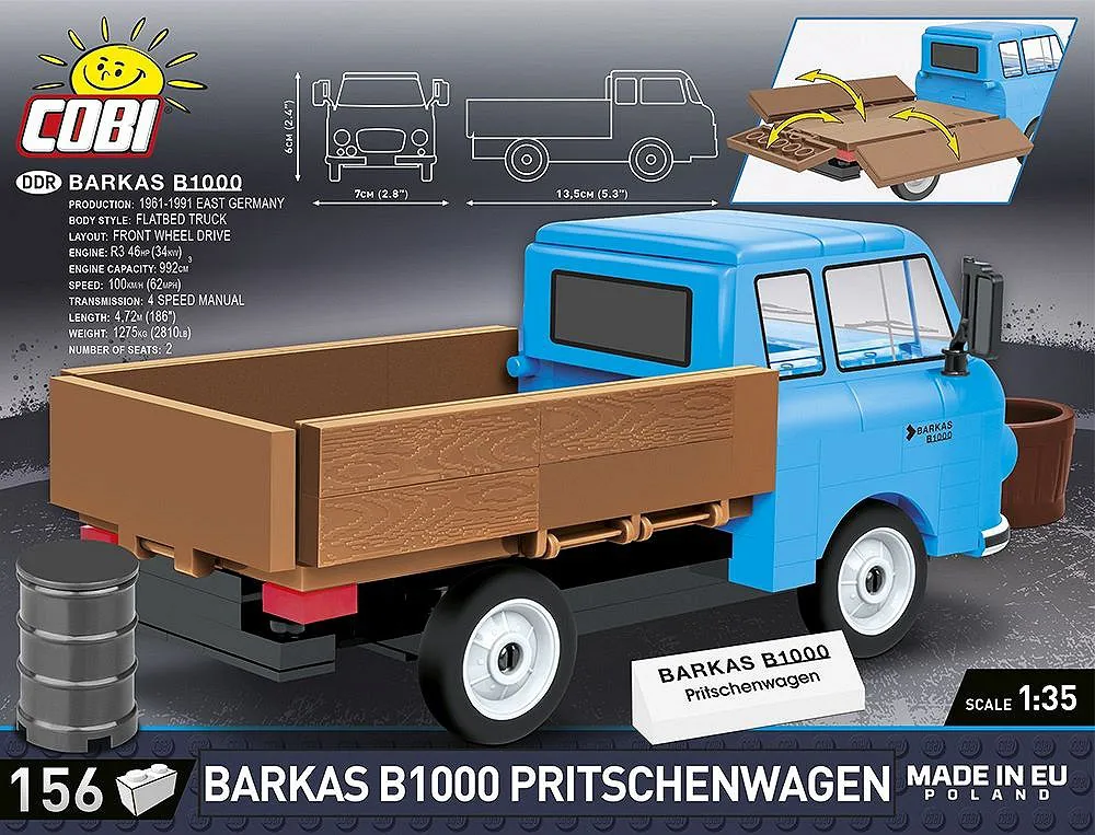 COBI 24593 Barkas B1000 Pritschenwagen