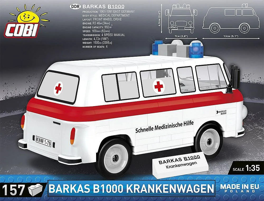 COBI 24595 Barkas B1000 Krankenwagen
