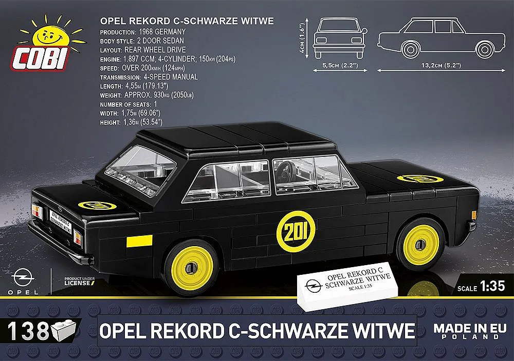 COBI 24597 Opel Rekord C-Schwarze Witwe