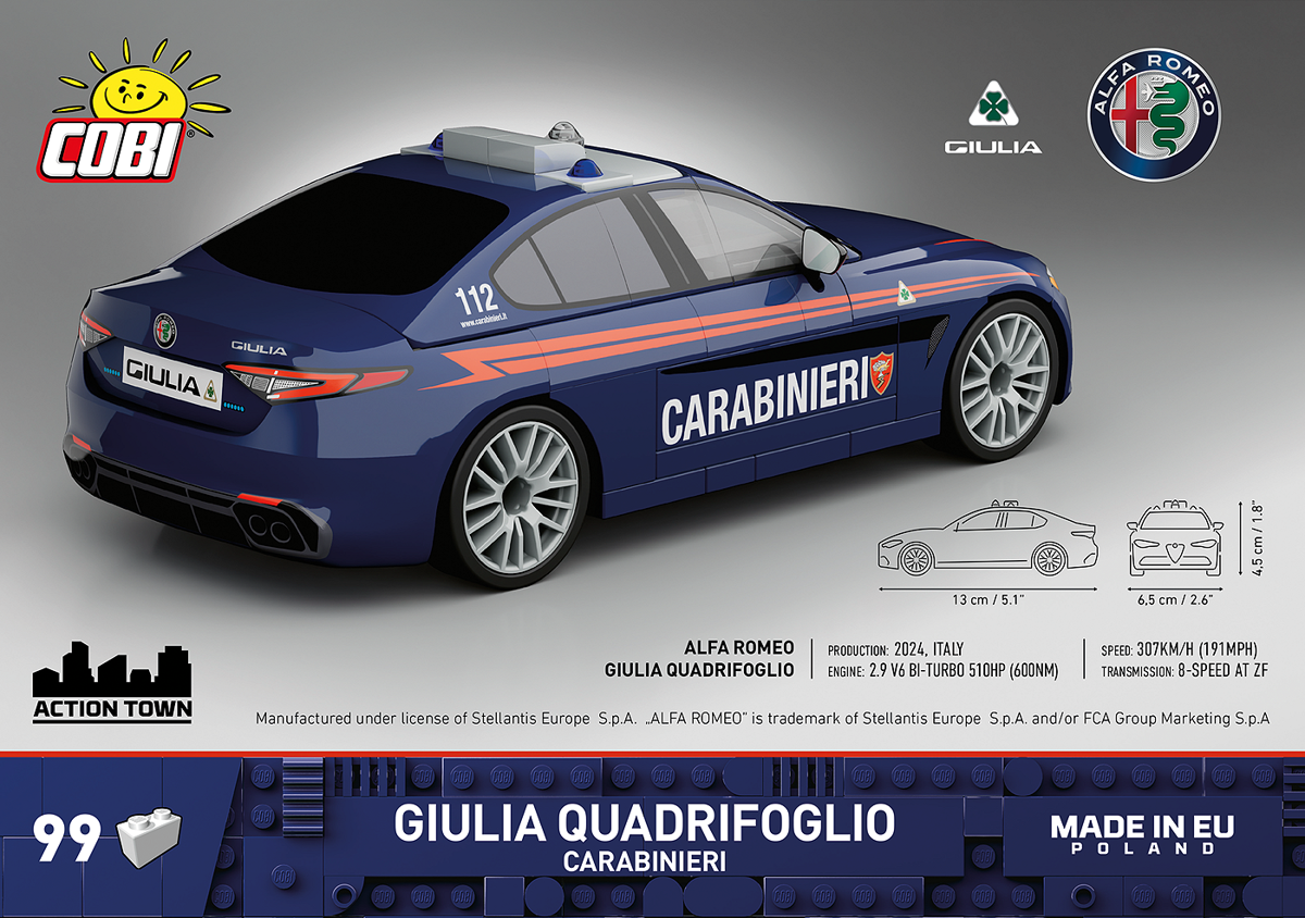 COBI 24654 Giulia Quadrifoglio Carabinieri