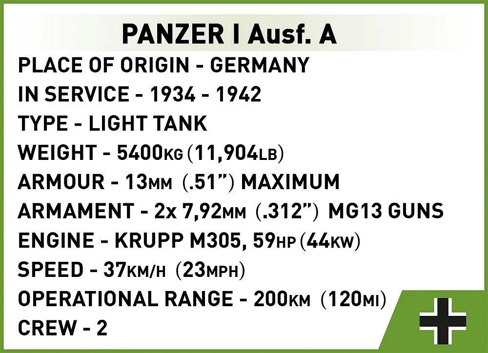 COBI 2534 Panzer I Ausf. A