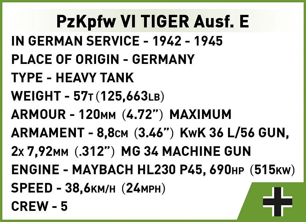 COBI 2538 Panzerkampfwagen VI Tiger Ausf.E