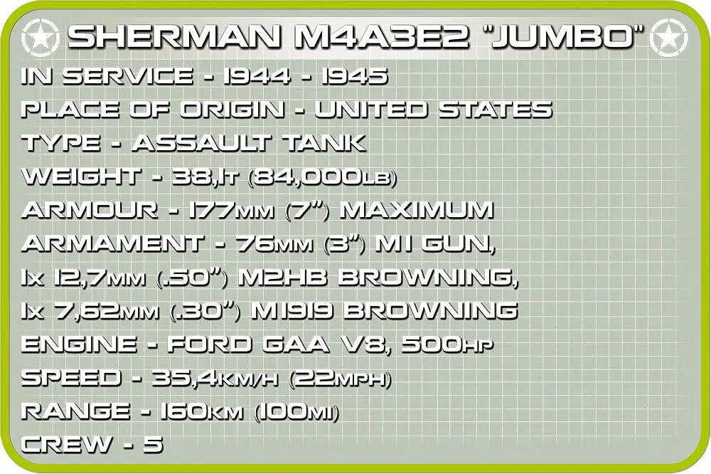 COBI 2550 Sherman M4A3E2 Jumbo