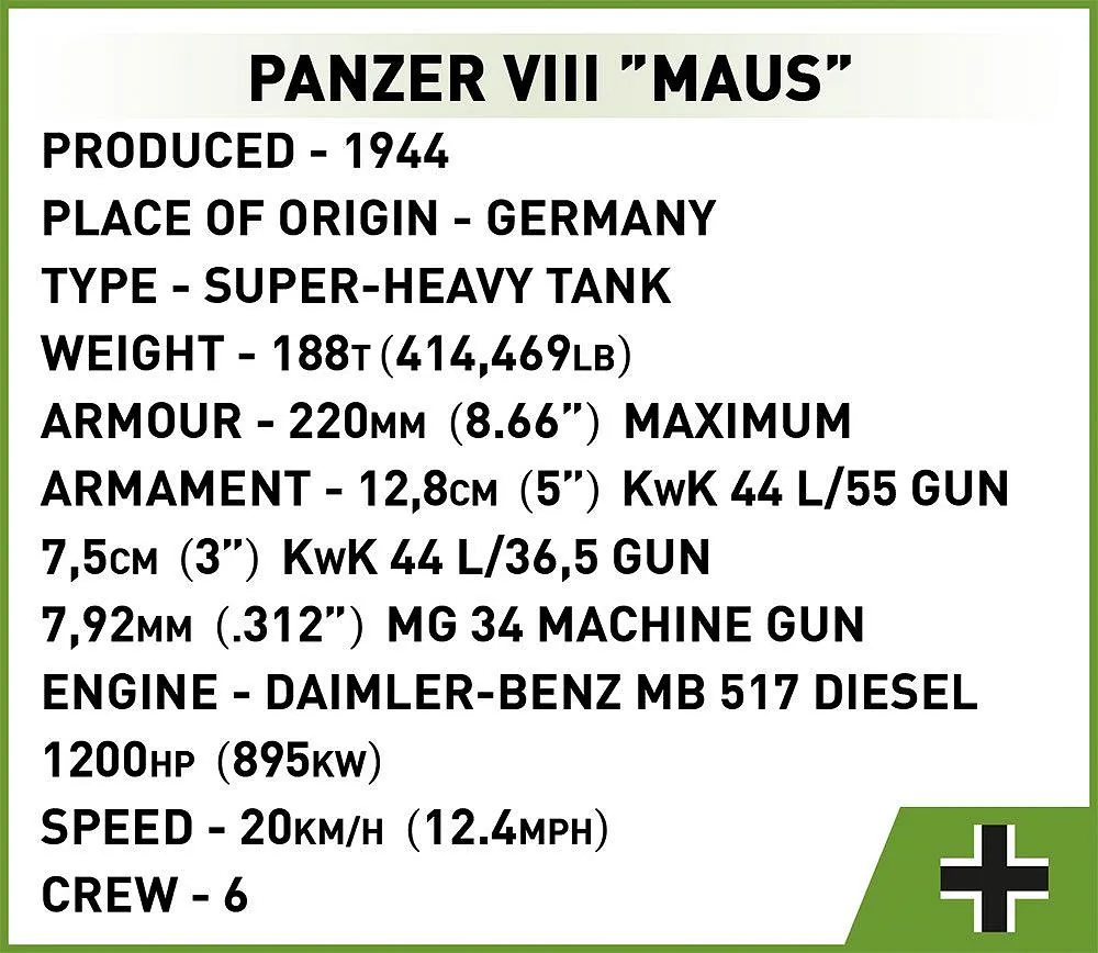 COBI 2554 Panzer VIII Maus - Limited Edition