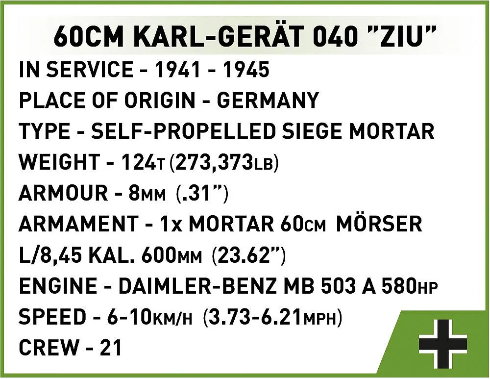COBI 2560 60 cm Karl-Gerät 040 ZIU