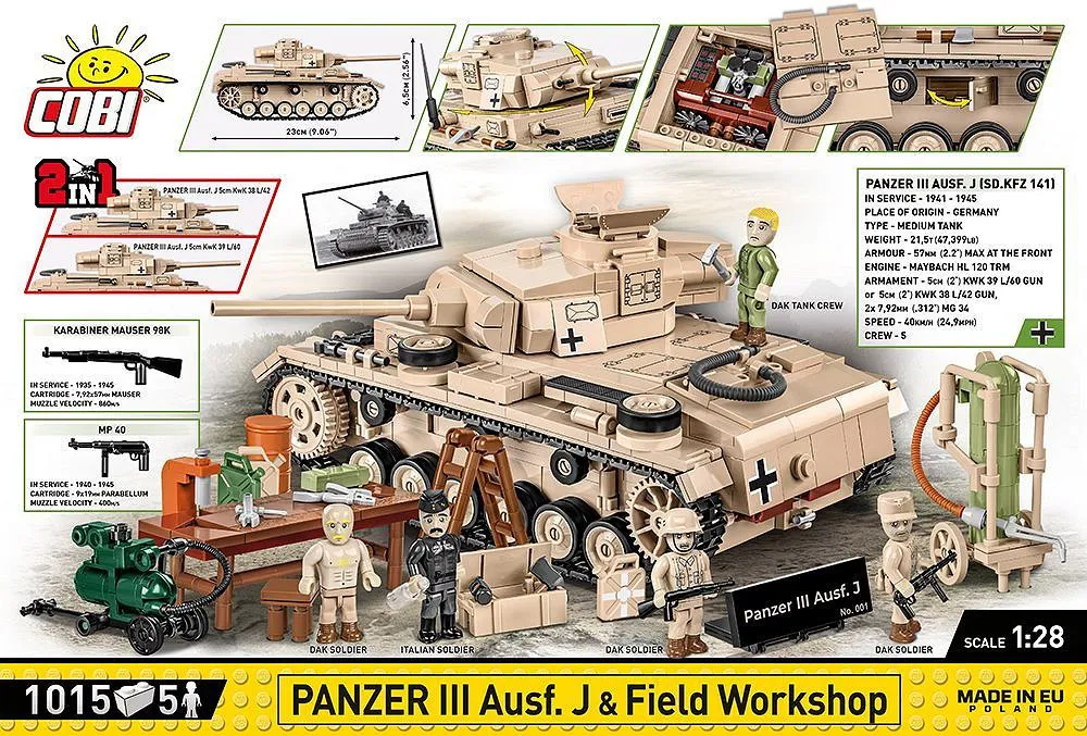 COBI 2561 Panzer III Ausf. J & Field Workshop - Limited Edition