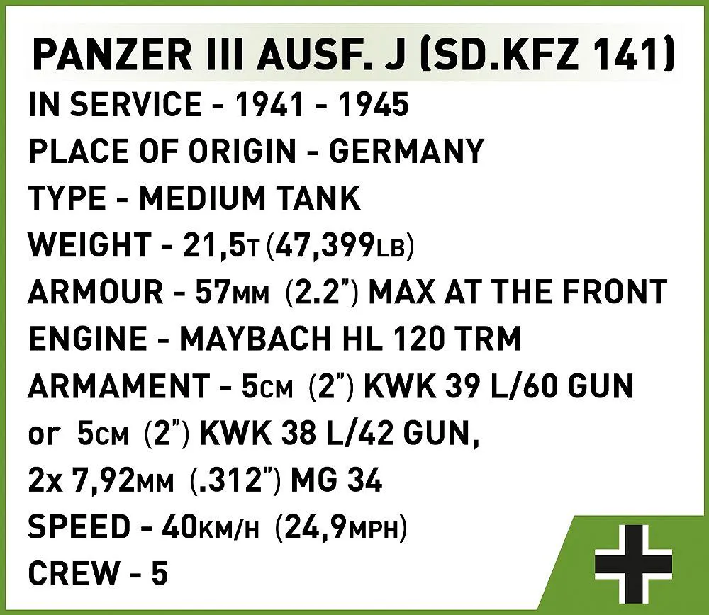 COBI 2562 Panzer III Ausf. J