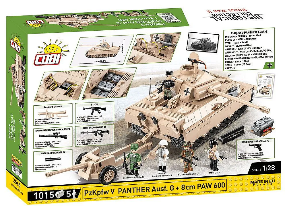 COBI 2565 PzKpfw V Panther Ausf. G + 8 cm PAW 600 - Limited Edition