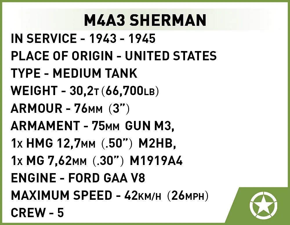 COBI 2570 M4A3 Sherman