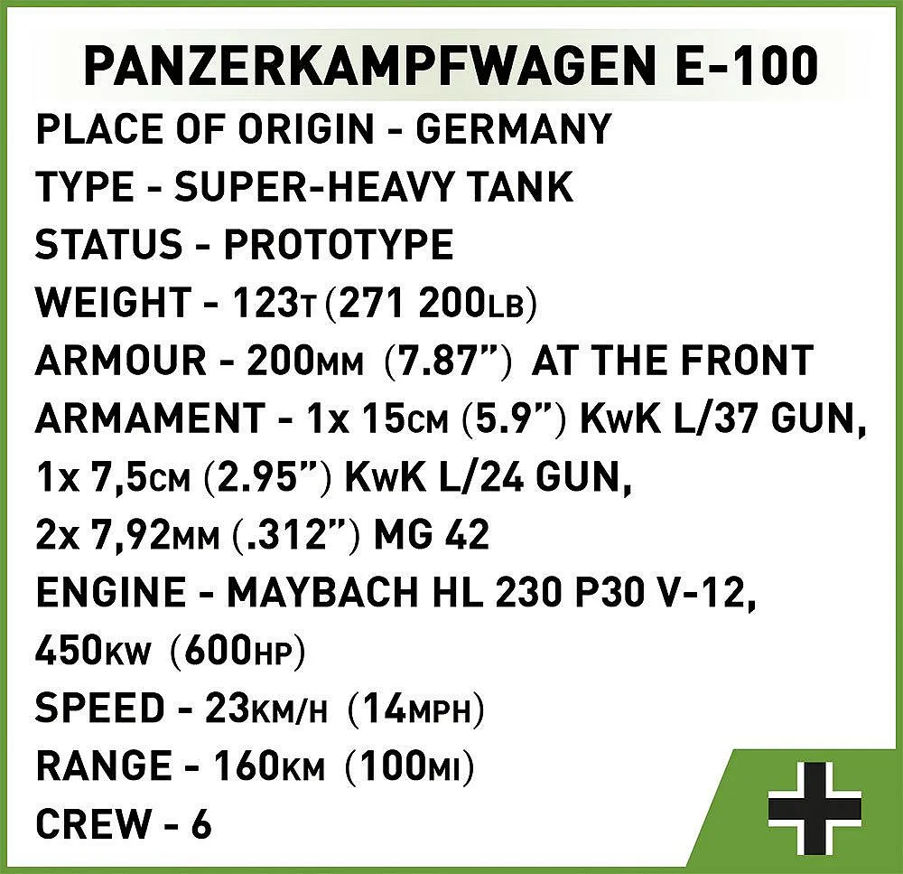COBI 2572 Panzerkampfwagen E-100
