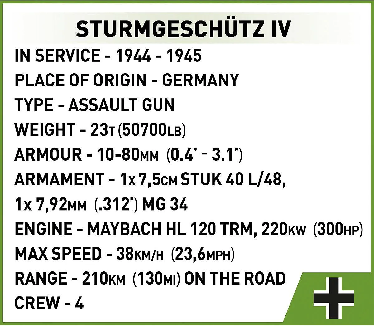 COBI 2576 Sturmgeschütz IV Sd.Kfz.167