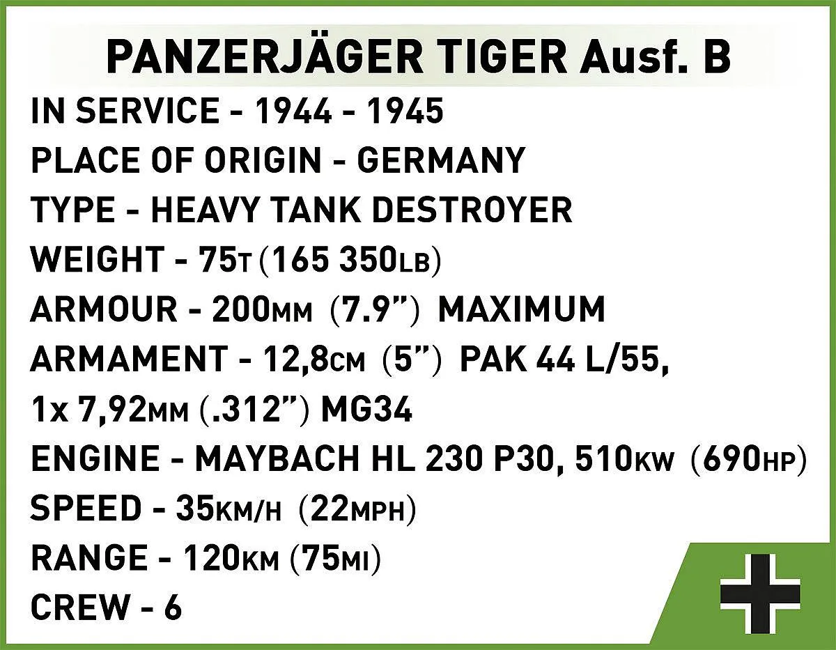 COBI 2579 Panzerjäger Tiger Ausf.B - Limited Edition