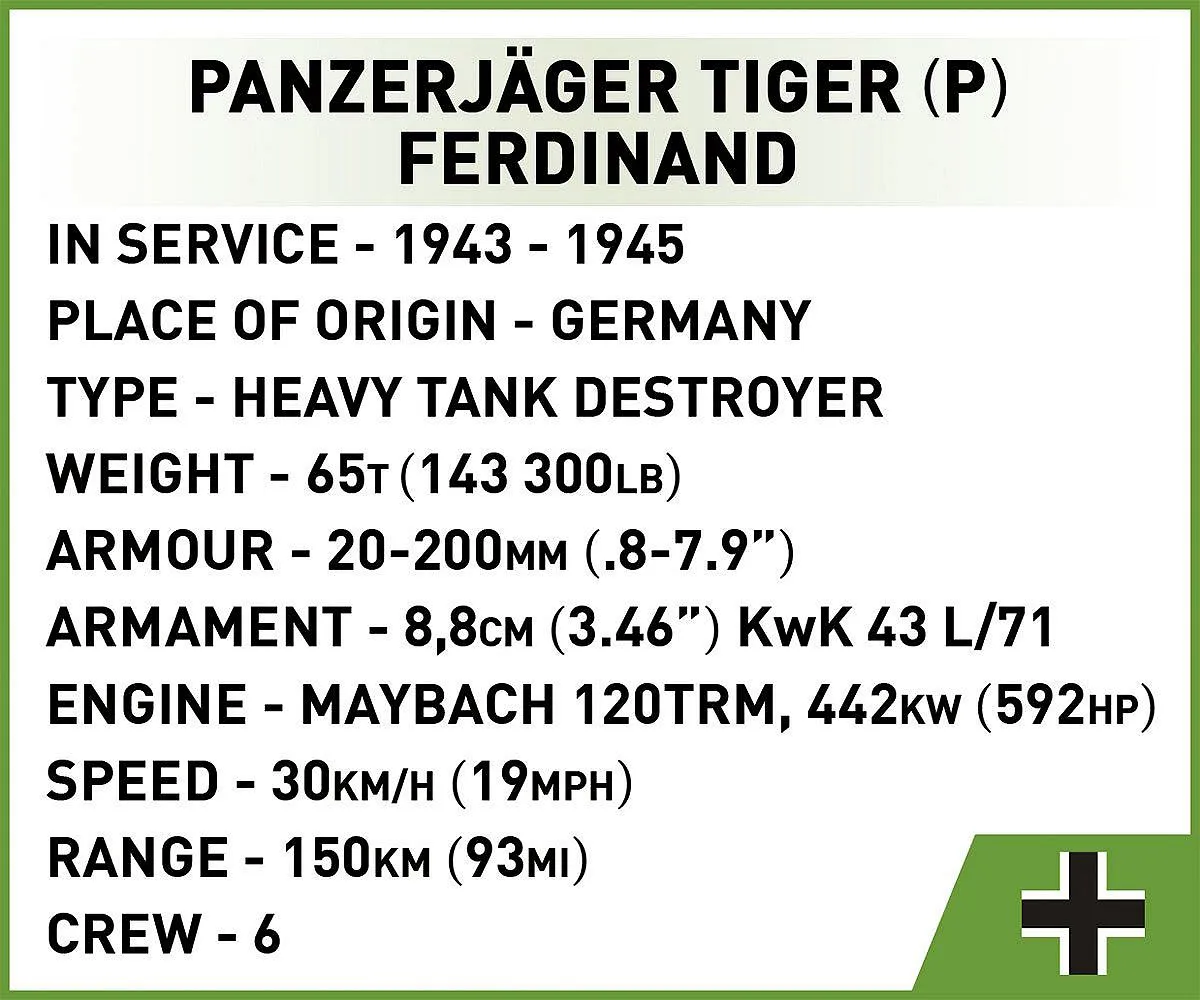 COBI 2581 Panzerjäger Tiger (P) Ferdinand - Limited Edition
