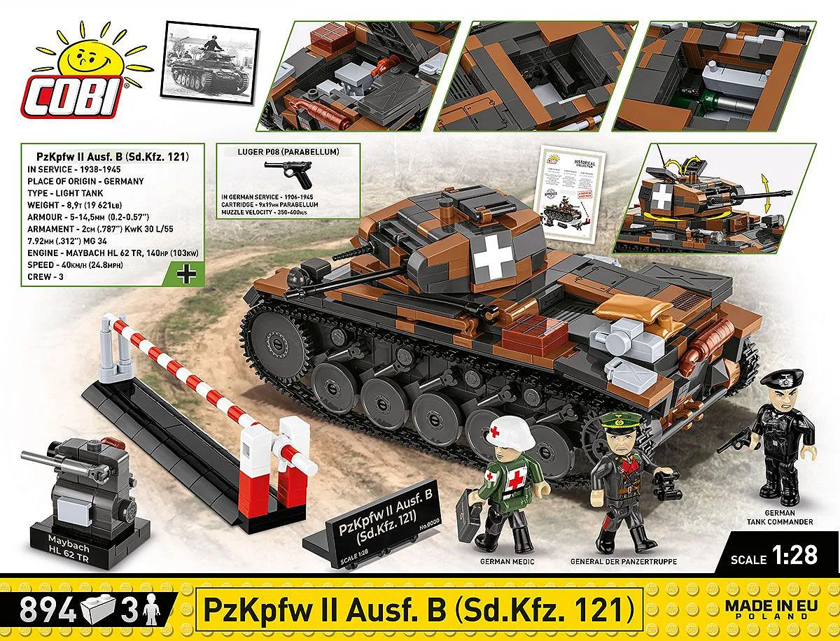 COBI 2596 PzKpfw II Ausf.B (Sd.Kfz.121) - Limited Edition
