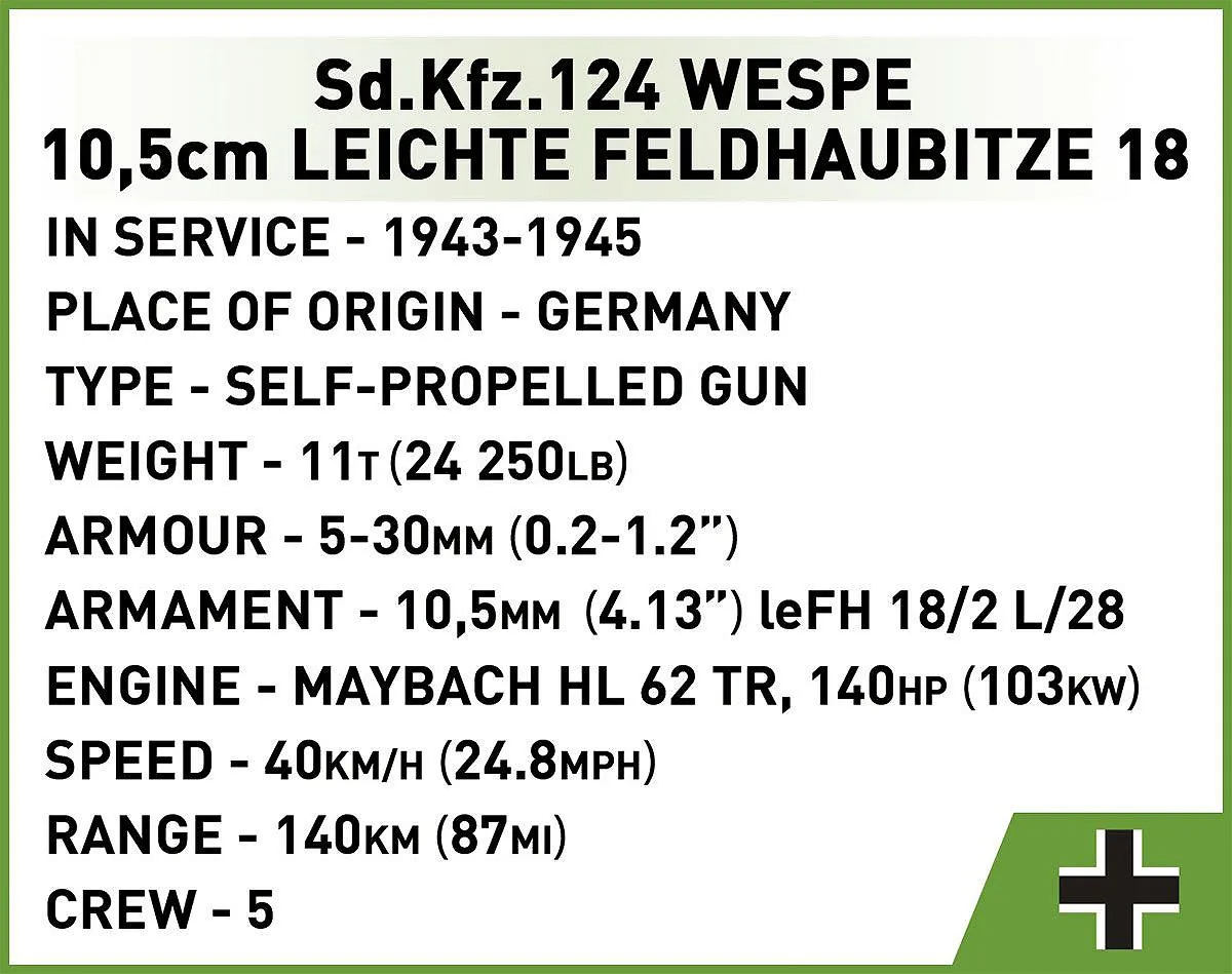 COBI 2598 Sd.Kfz.124 Wespe - Executive Edition
