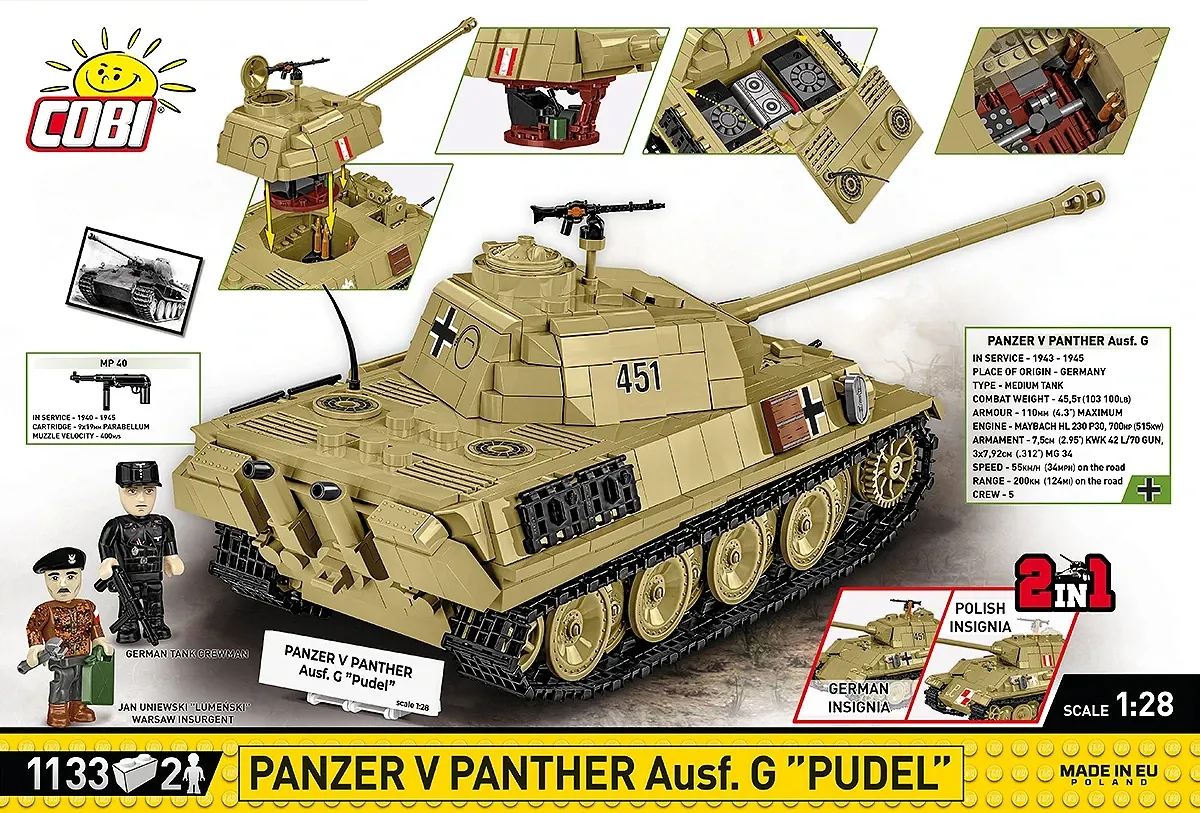 COBI 2655 Panzer V Panther Ausf. G "Pudel"