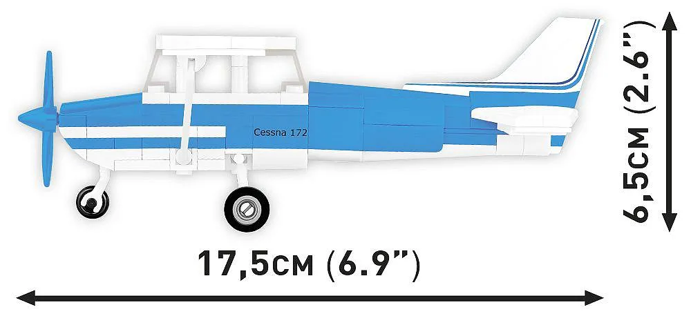 COBI 26622 Cessna 172 Skyhawk-Weiß-Blau