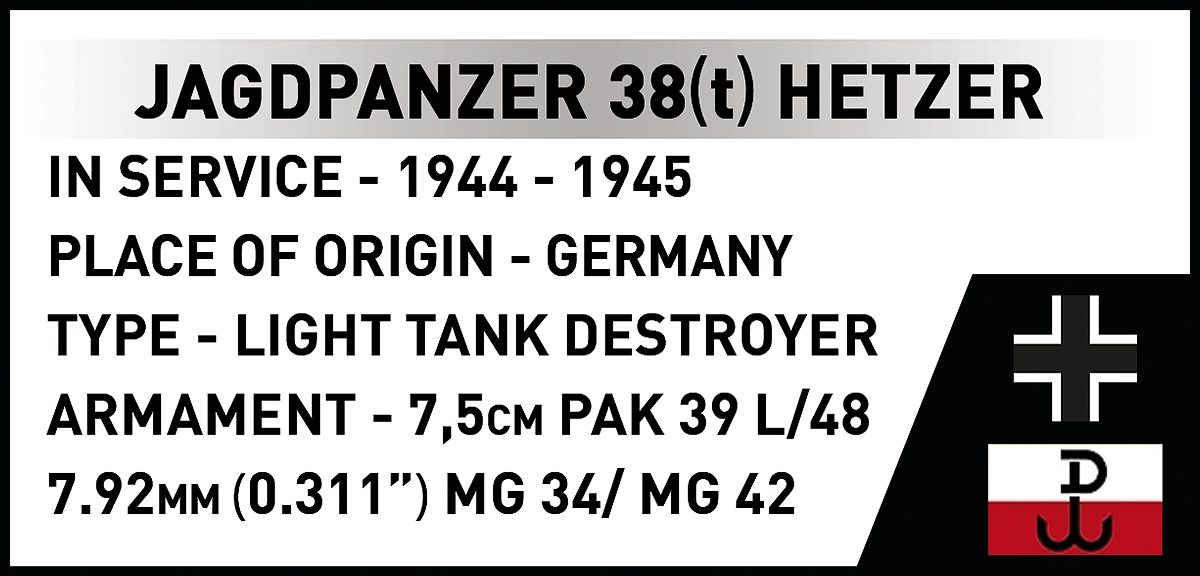 COBI 2670 Jagdpanzer 38(t) "Chwat" (Tapfer)