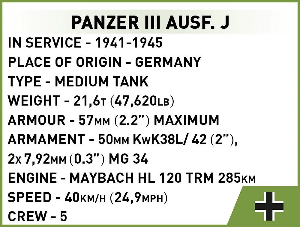 COBI 2712 Panzer III Ausf. J
