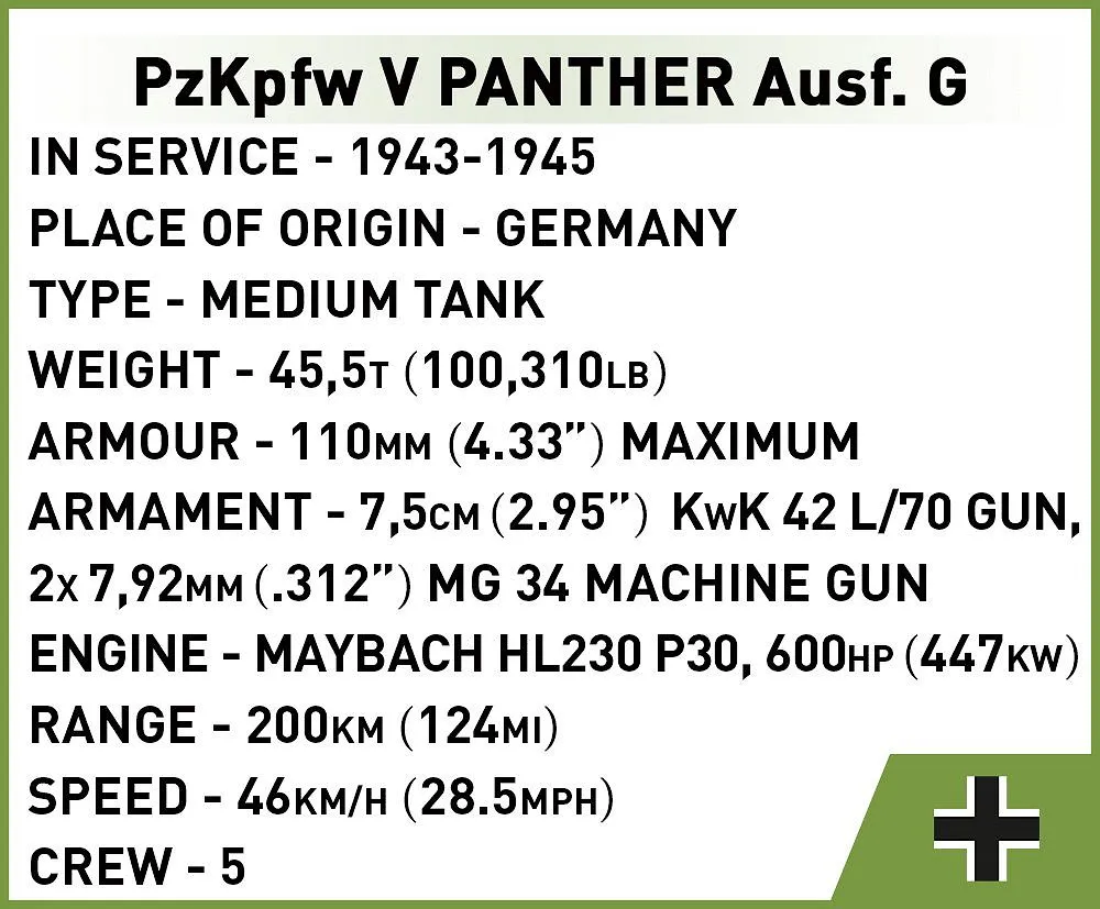 COBI 2713 PzKpfw V Panther Ausf. G