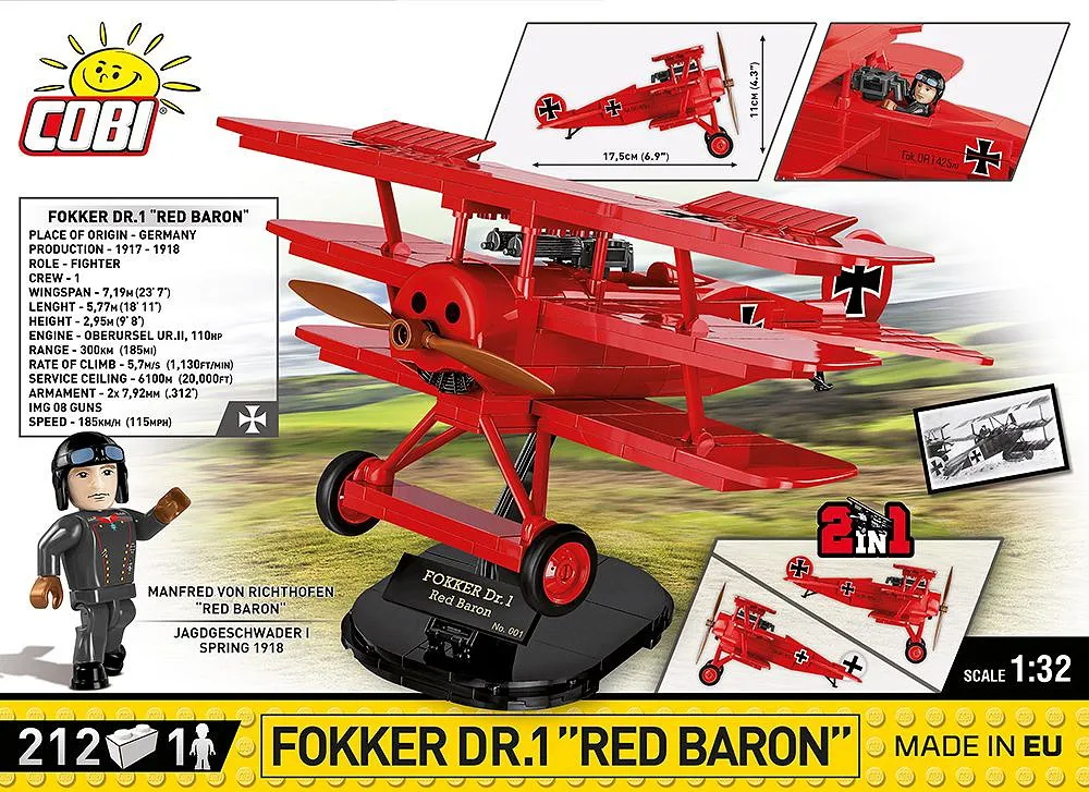 COBI 2985 Fokker Dr.1 Red Baron - Limited Edition