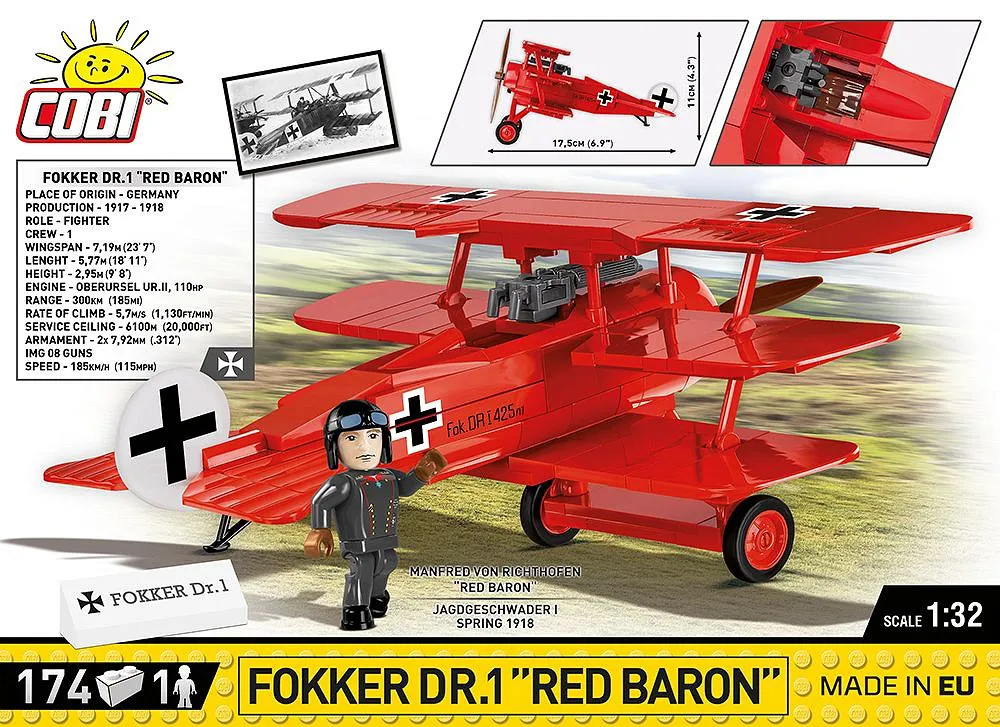 COBI 2986 Fokker Dr.1 Red Baron