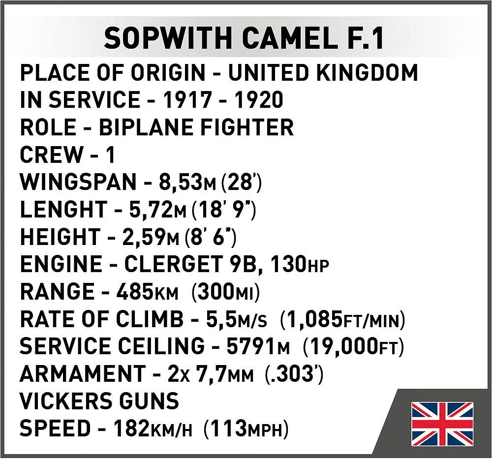 COBI 2987 Sopwith Camel F.1