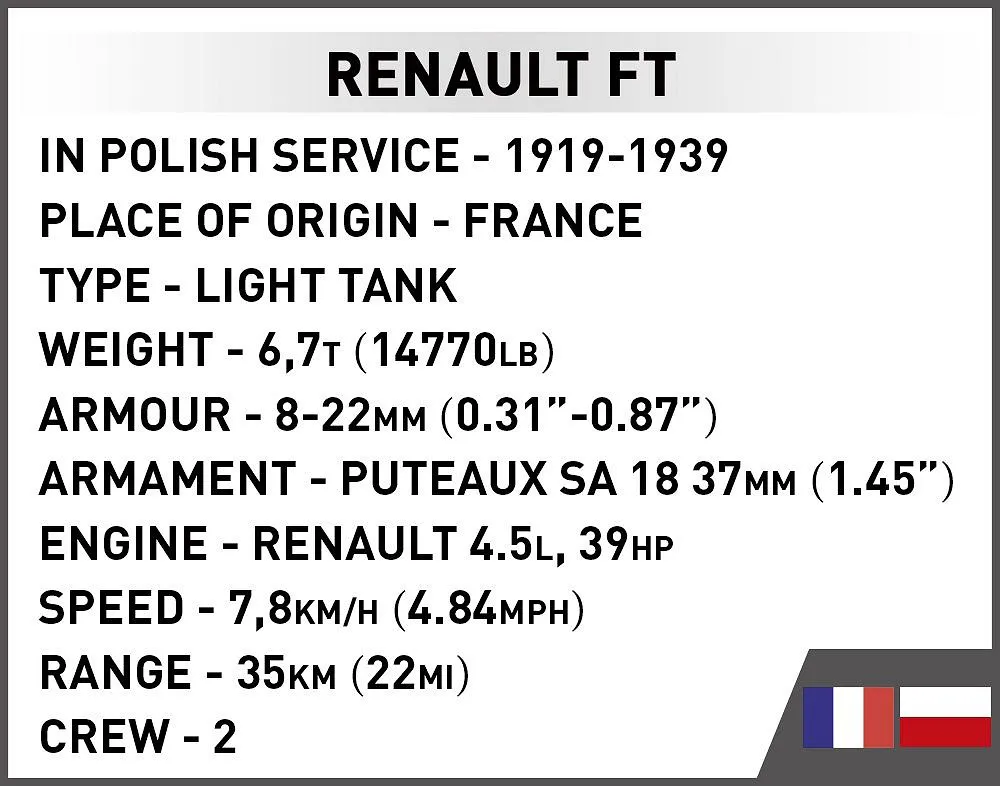 COBI 2992 Renault FT "Victory Tank 1920