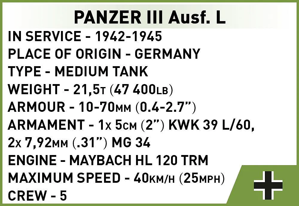 COBI 3090 Panzer III Ausf.L