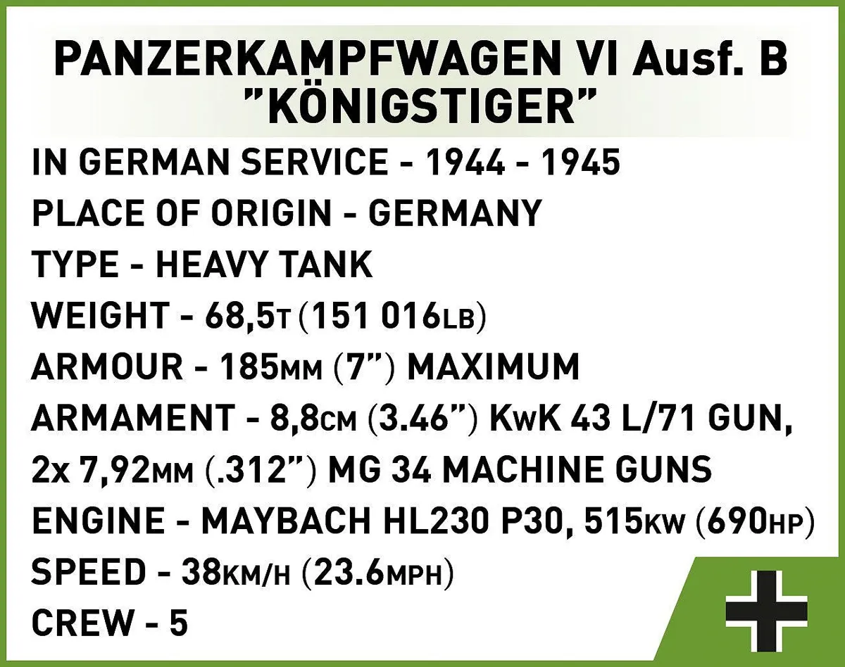 COBI 3112 Panzerkampfwagen VI Ausf. B Königstiger - Limited Edition