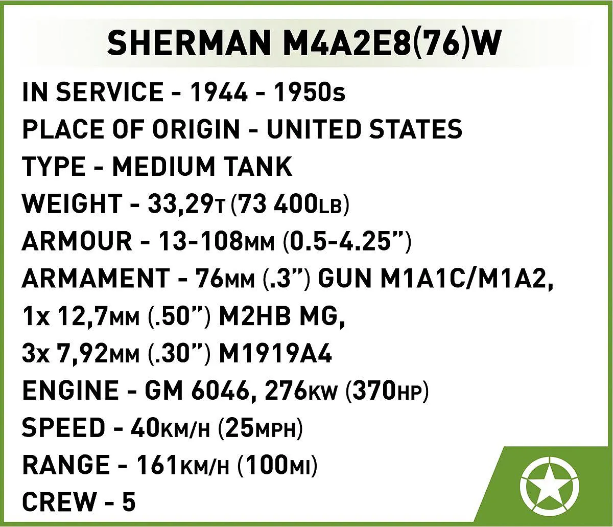 COBI 3118 Sherman M4A2E8(76)W