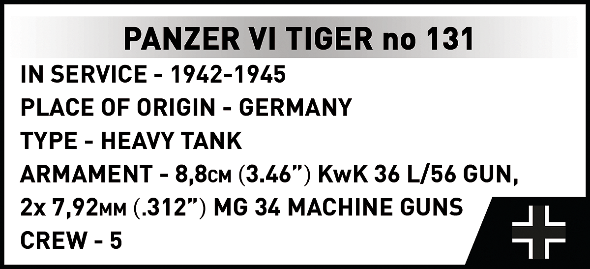 COBI 3123 Panzer VI Tiger I no 131
