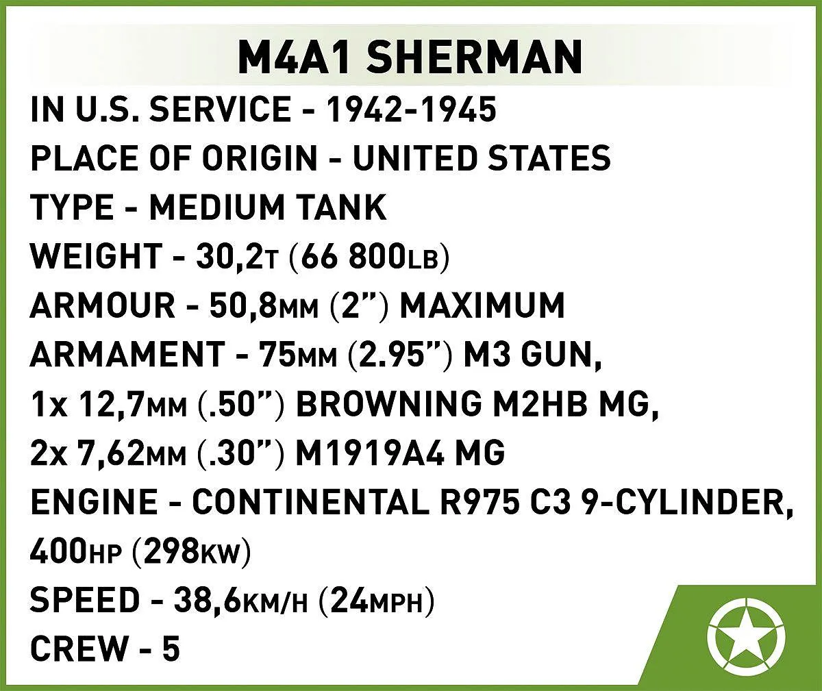 COBI 3126 M4A1 Sherman