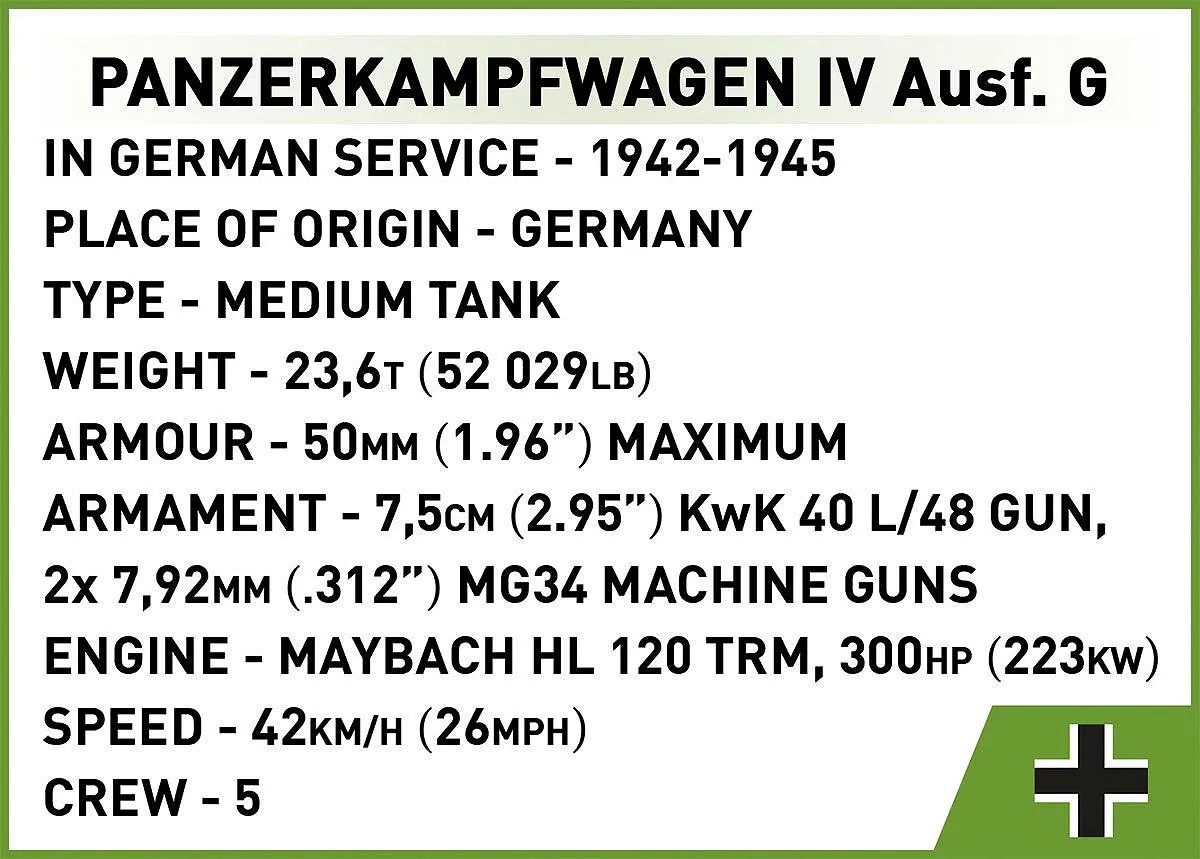 COBI 3127 Panzerkampfwagen IV Ausf.G
